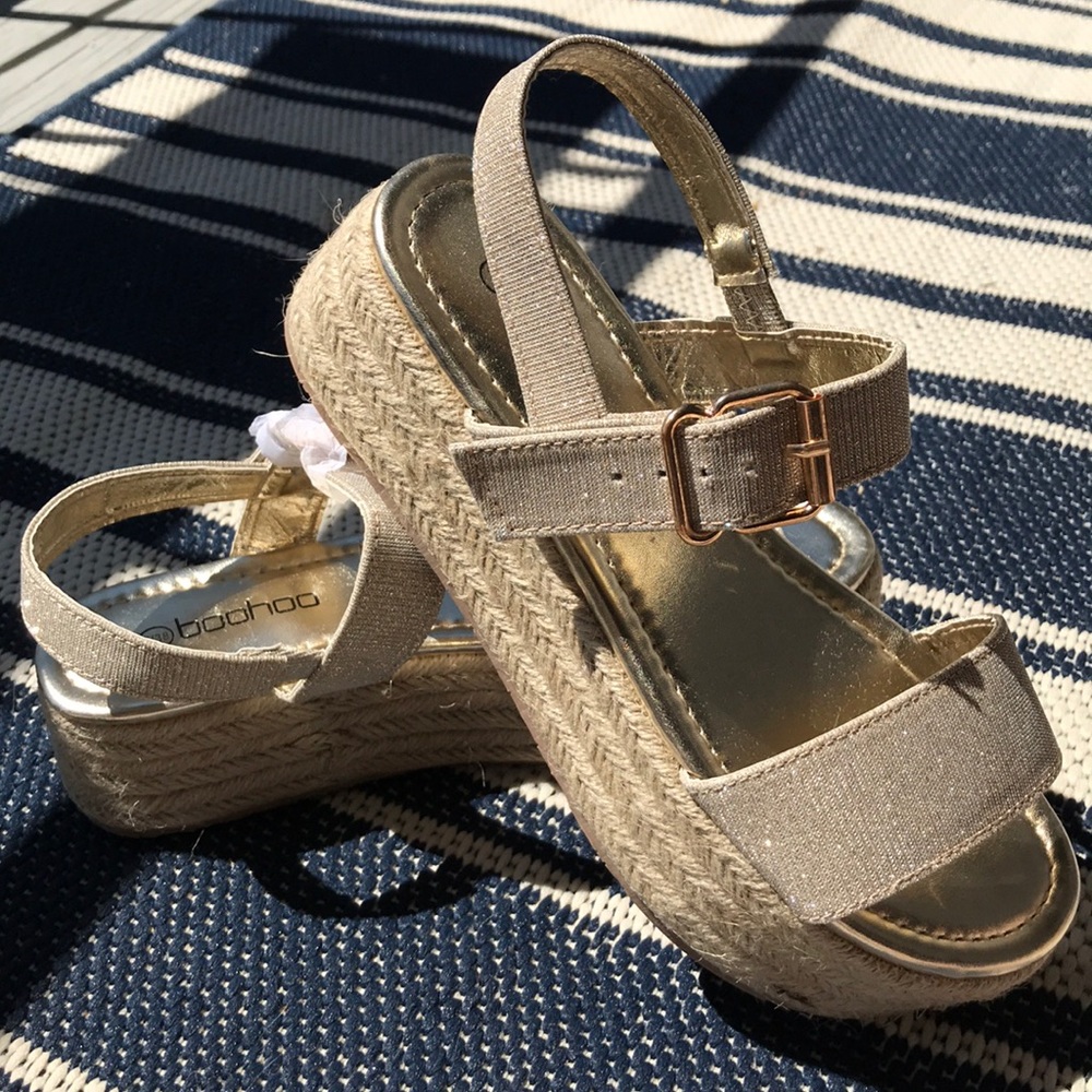 NWT Espadrille Shimmer Flatform Platform Sandals